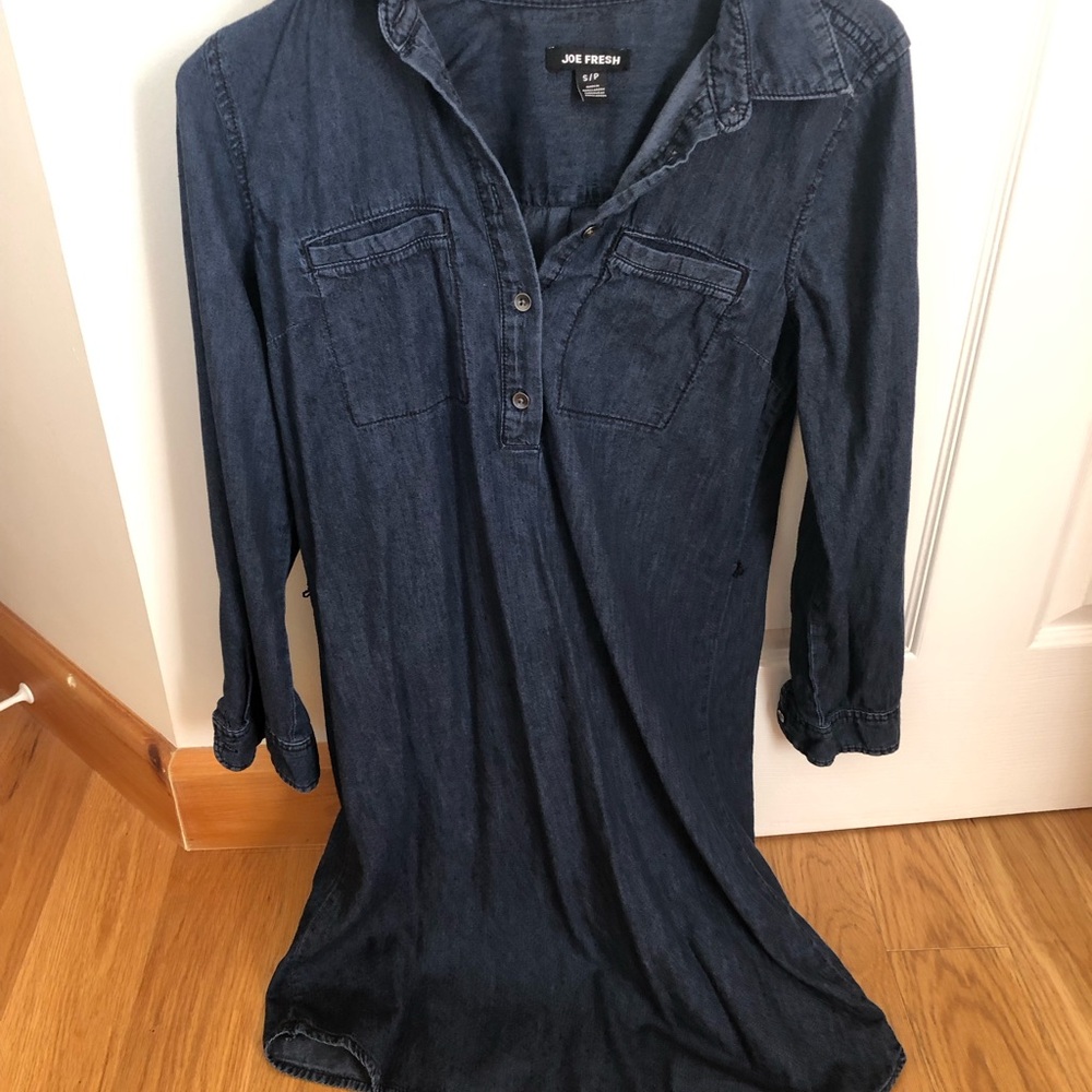 Joe Fresh Dark Indigo Denim shirt style dress